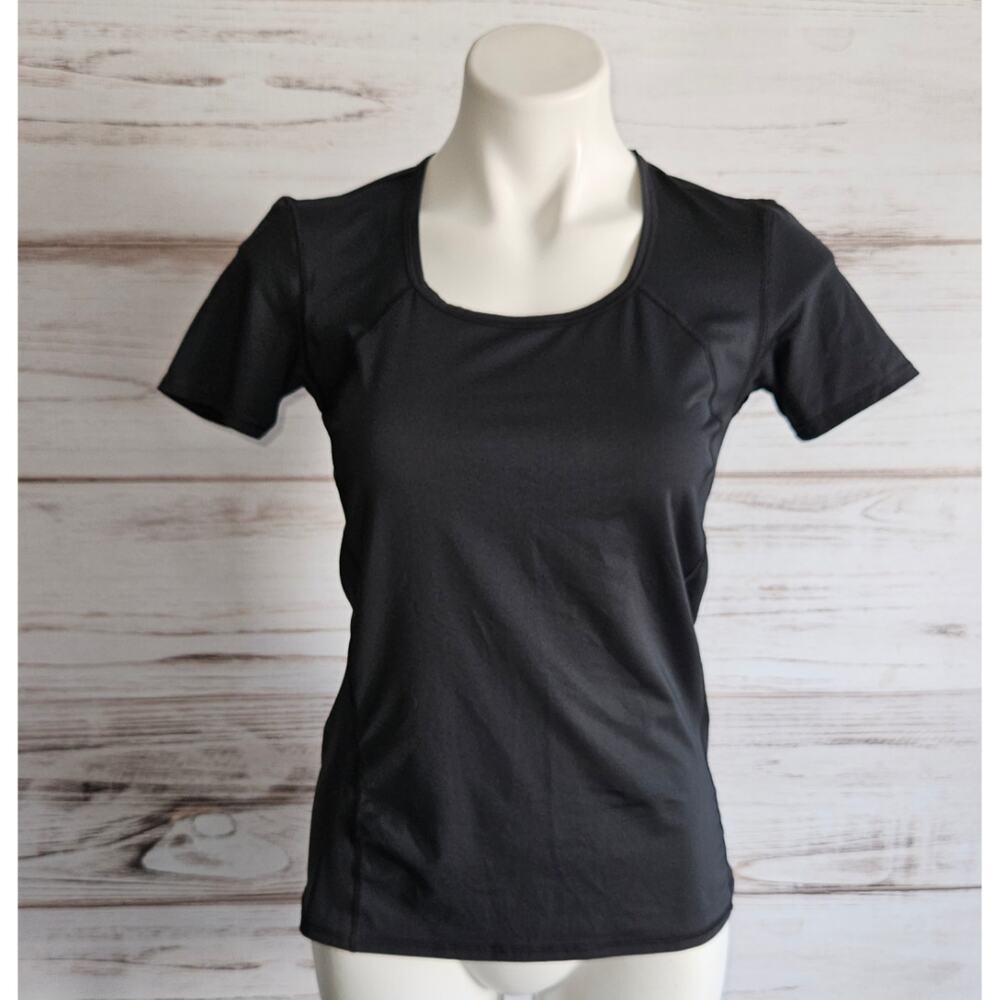 VSX Victoria's Secret Sport Black Scoop Neck Workout Tee Shirt sz XS